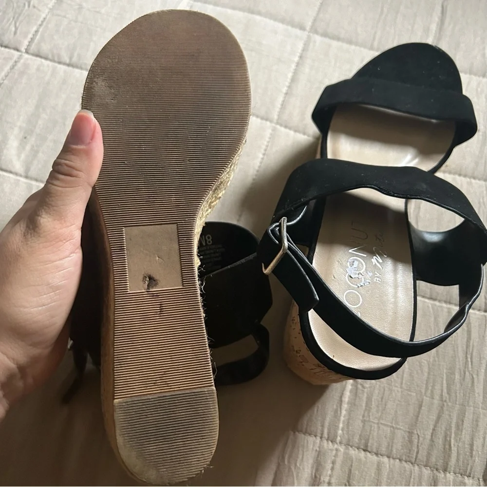 Coconut by Matisse Espadrille Wedge Black Strappy Sandal​​​